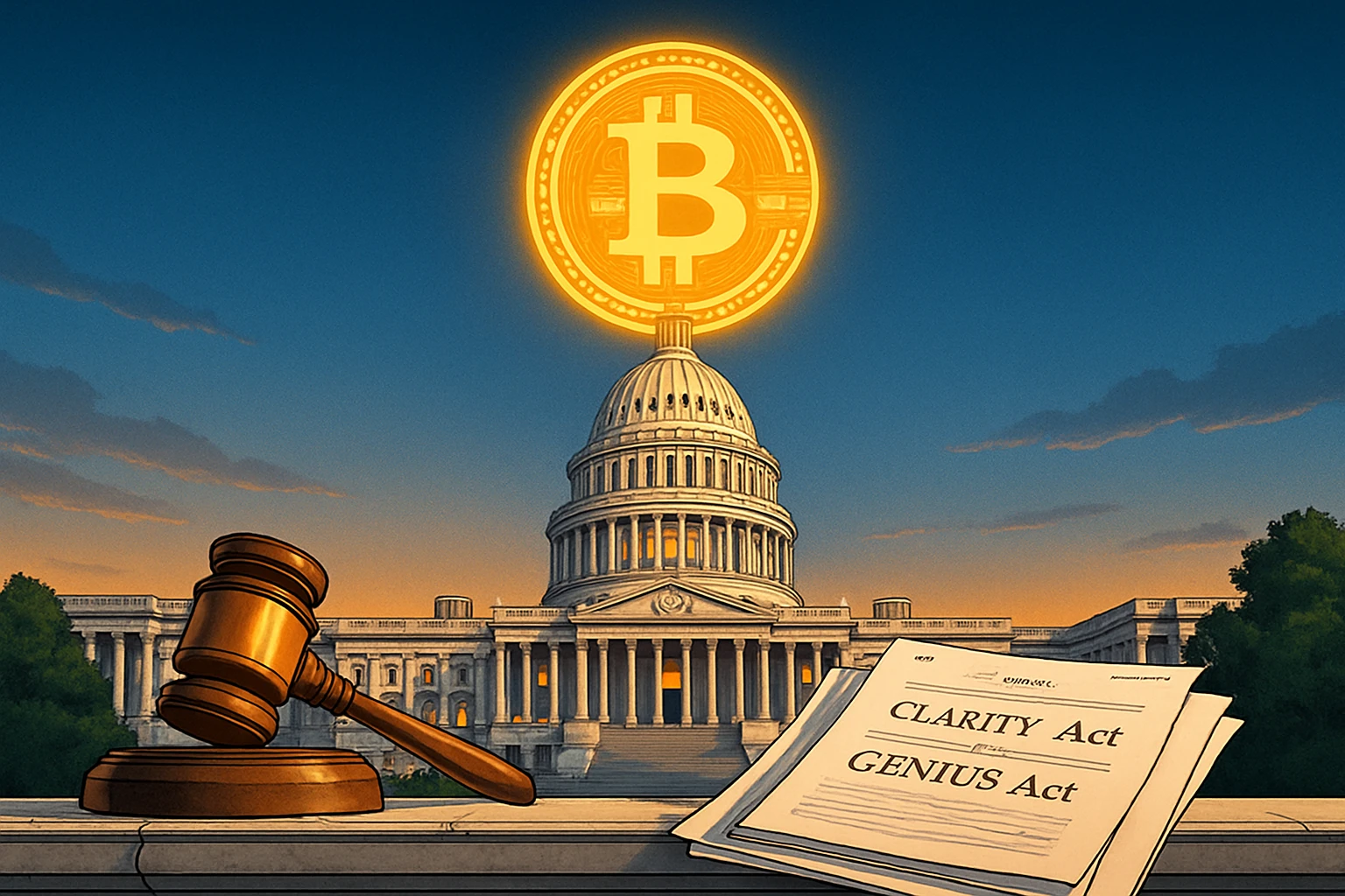 里程碑！美国通过三项加密货币法案：GENIUS稳定币、Clarity监管、反CBDC法送交川普签署